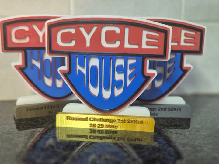 Photo of trofees that Cycle House sponsored