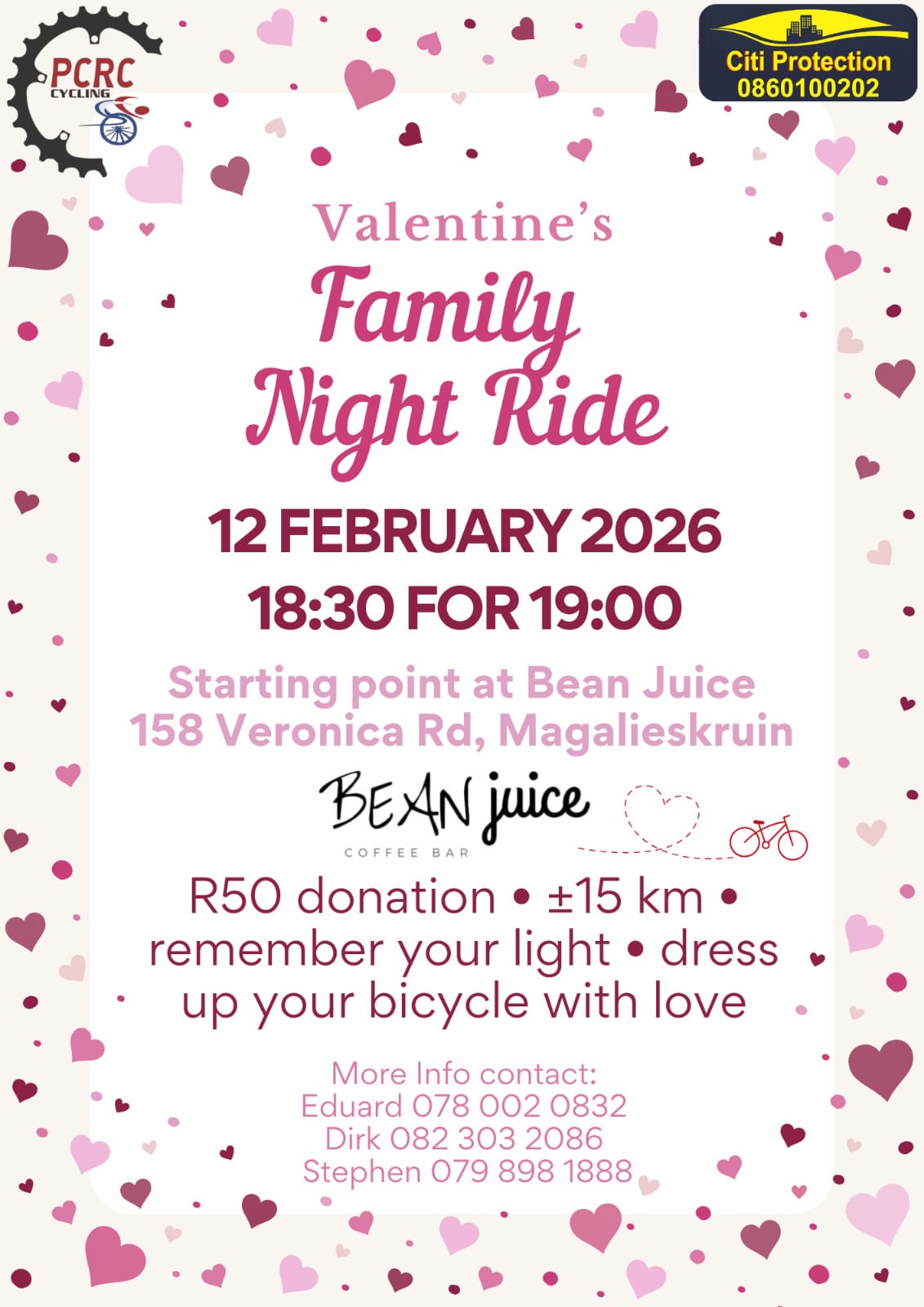Flyer for the next Harties ride